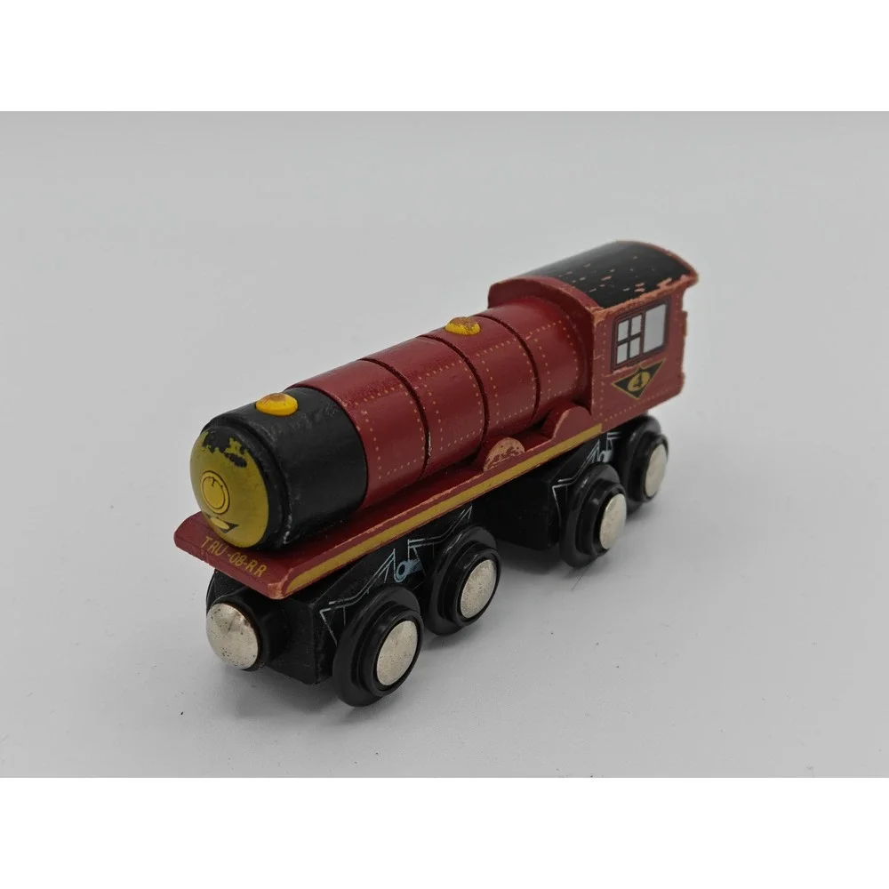 Toys R Us Imaginarium Wooden Magnetic Train Engine Red Black TRU-08-RR Number‎ 4